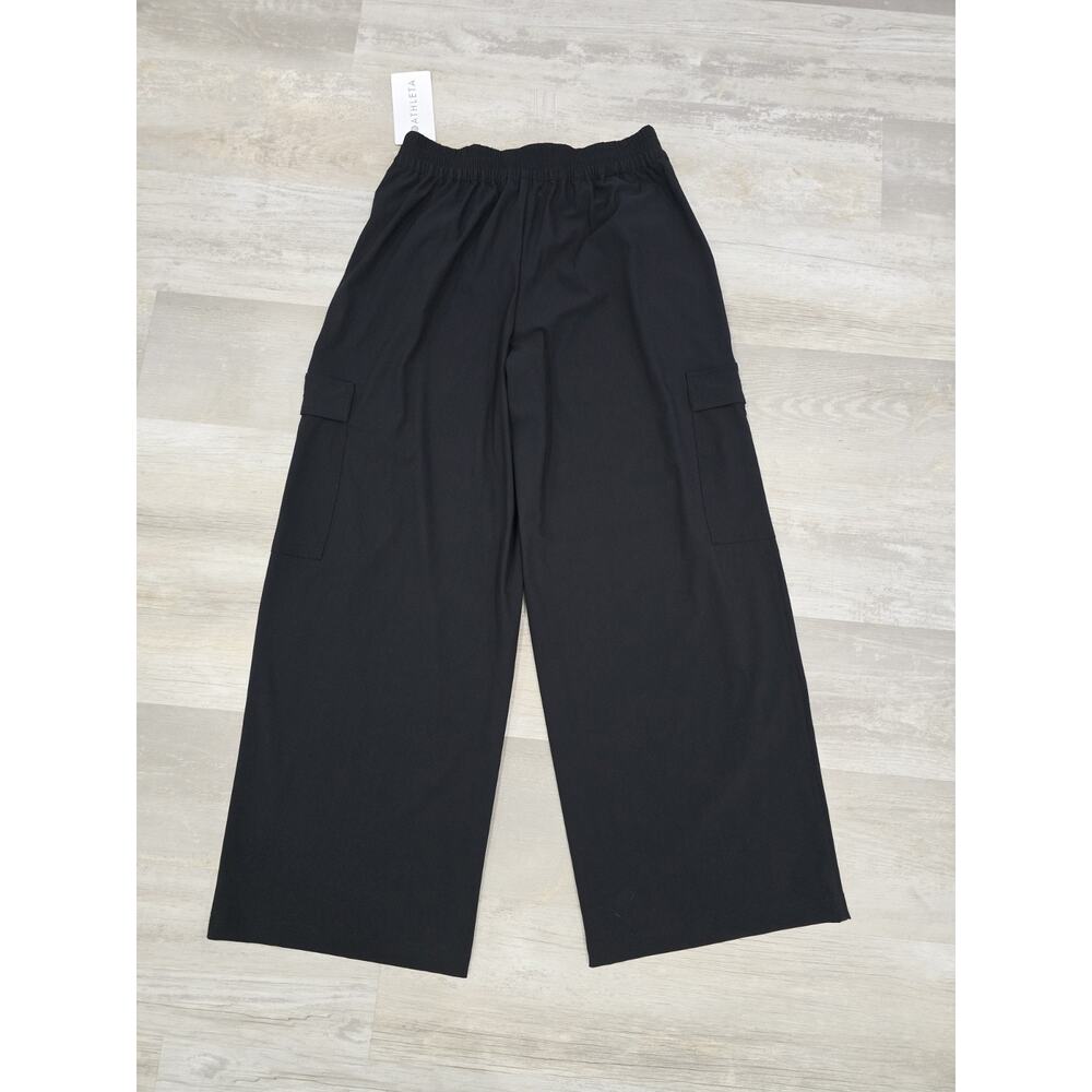 NWT Athleta Pinnacle High Rise Cargo Trouser Pants Black Size 10 Wide Leg 562507 - Picture 7 of 7